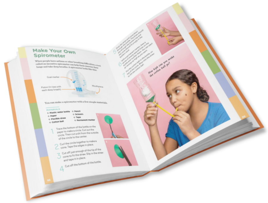 DIY spirometer anatomy science experiment book for kids